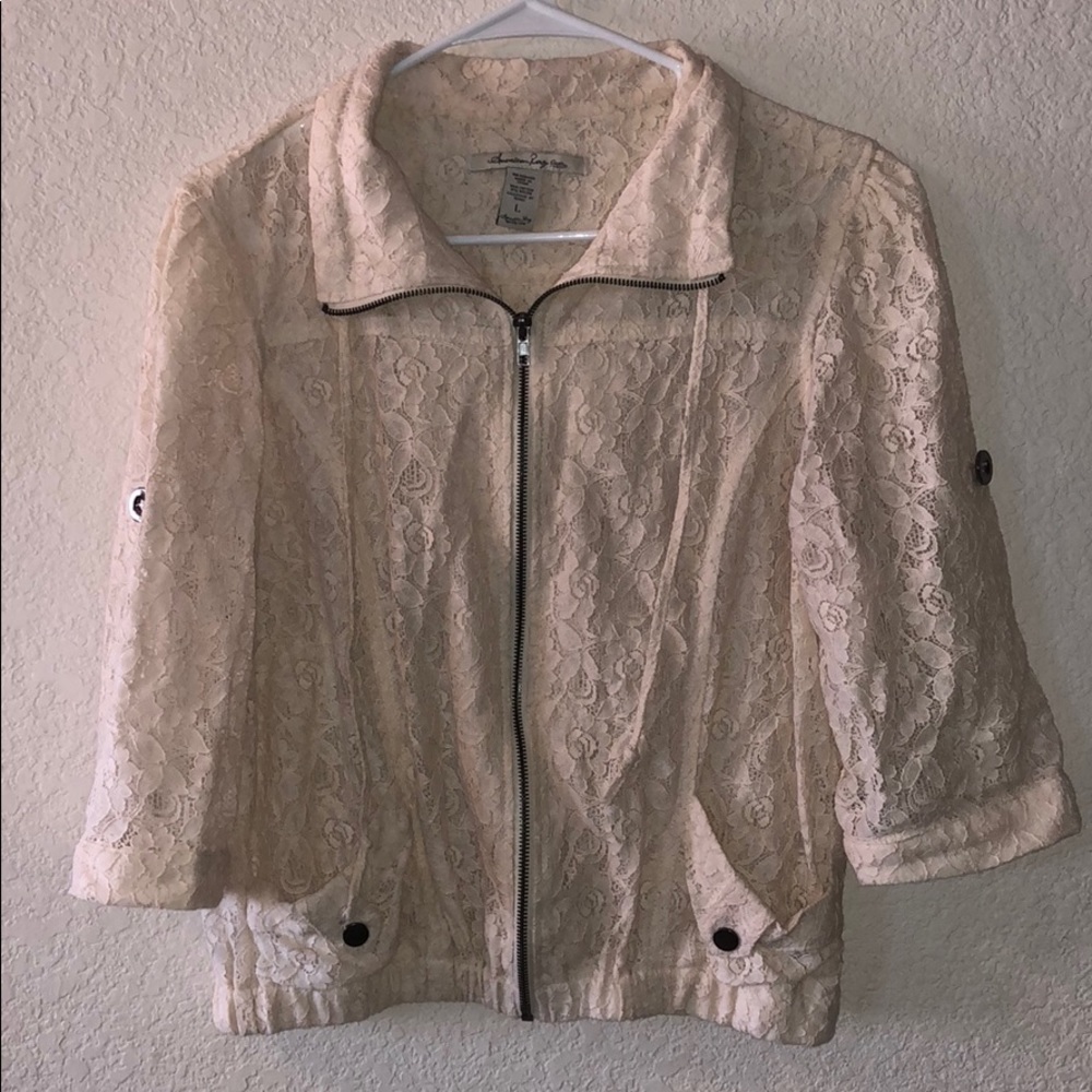 American Rag Cream Lace Jacket